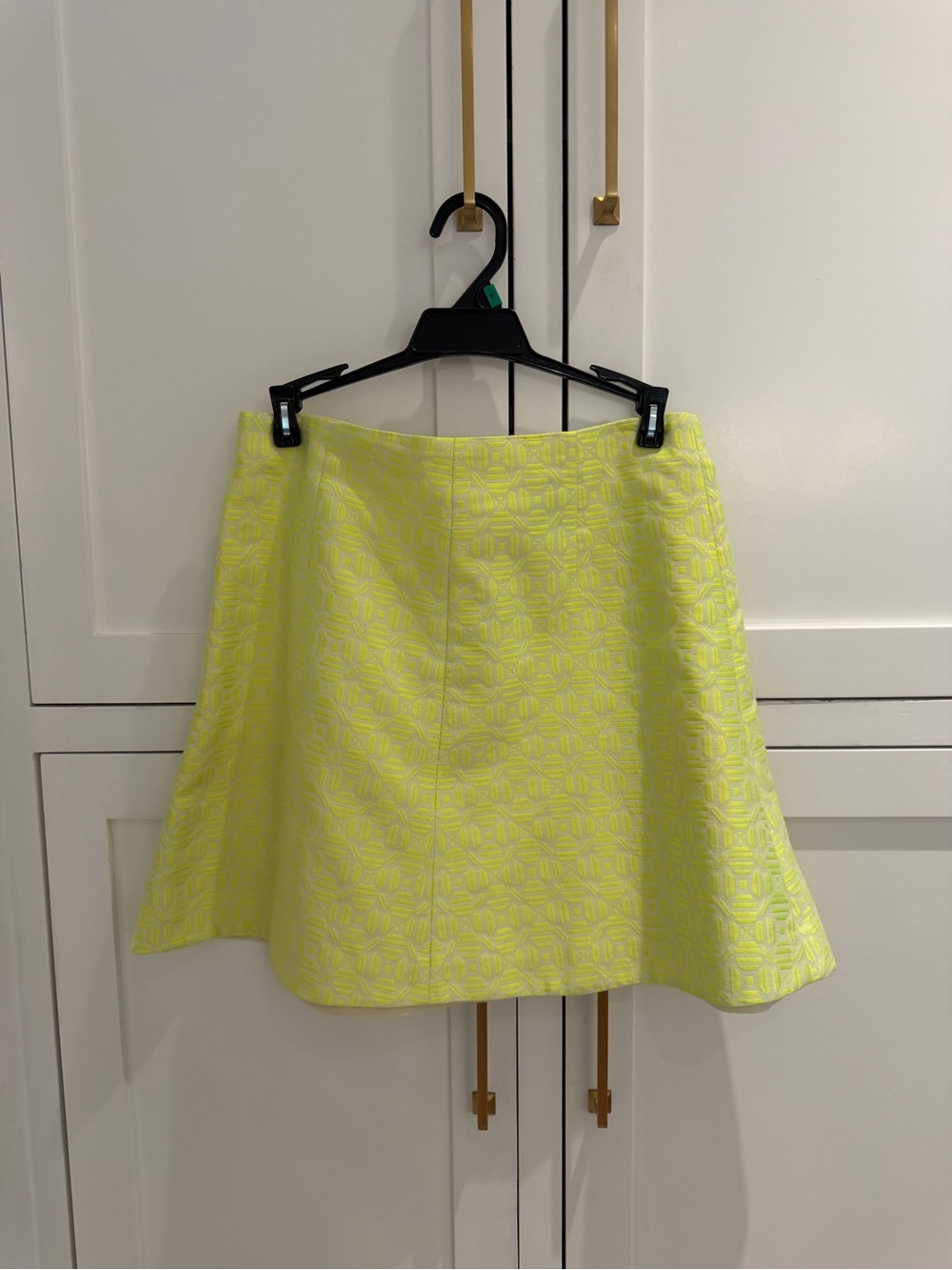 J. Crew Neon Yellow Geometric Skirt